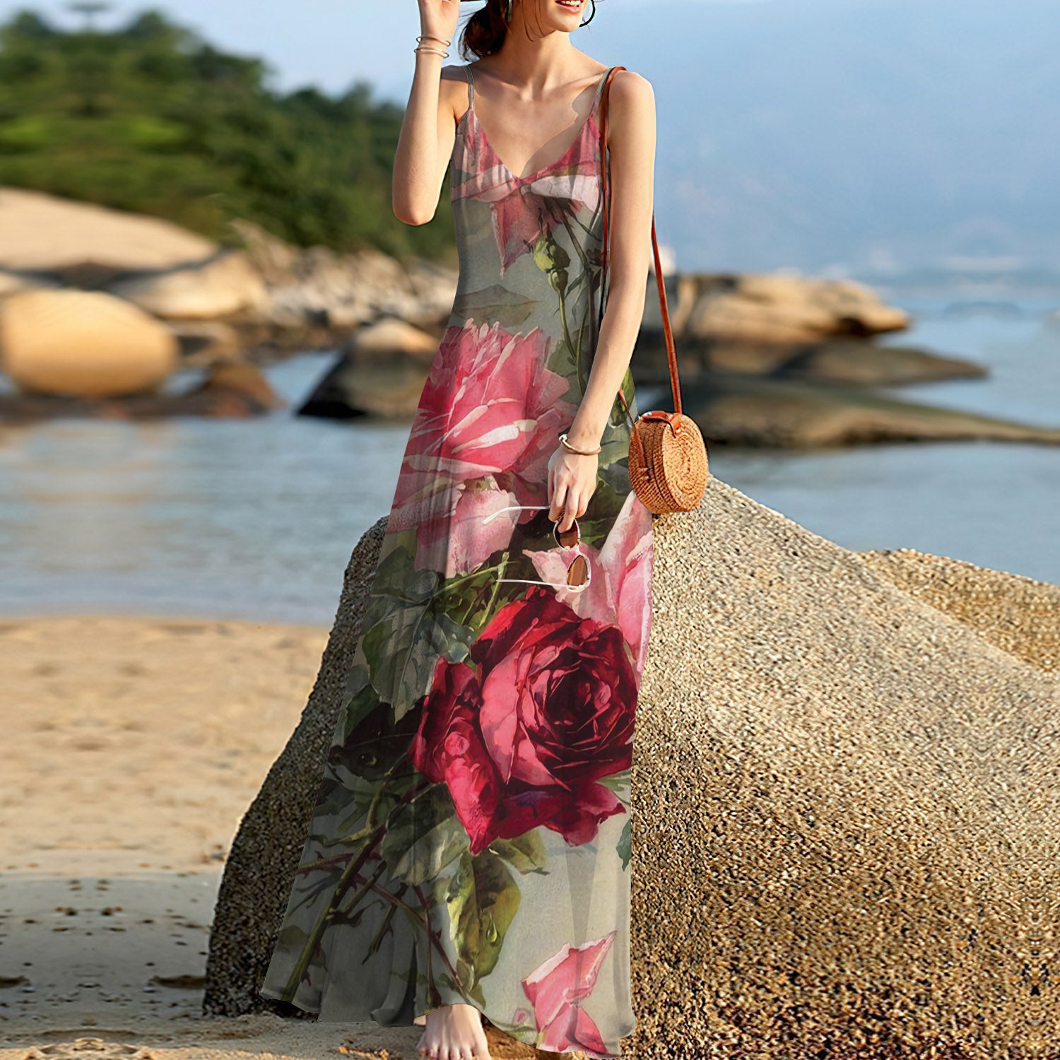 Rose Sweeties Sleeveless Maxi Dress | Women Summer Dress | Sundress