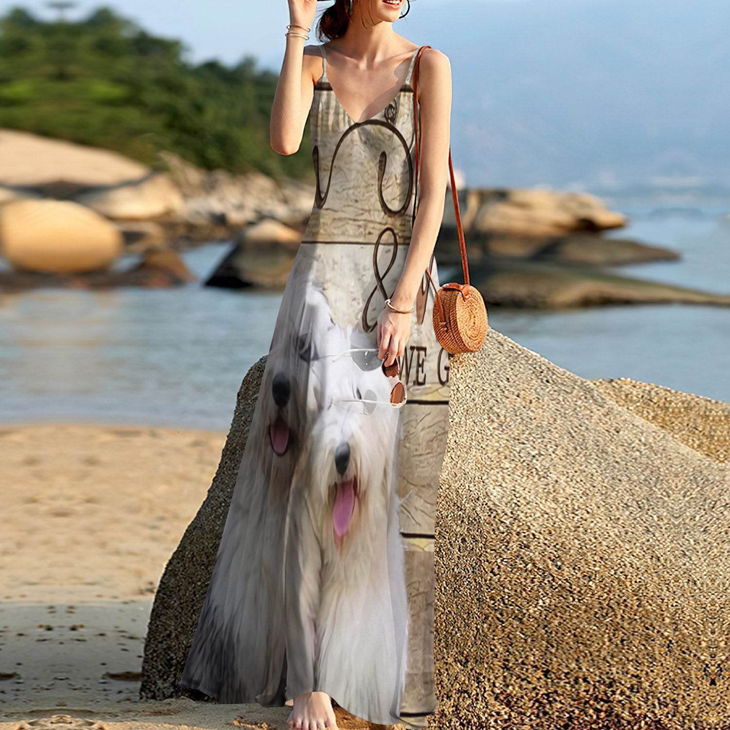 Old English Sheepdog You And Me We Got This Sleeveless Maxi Dress | Women Summer Dress | Sundress